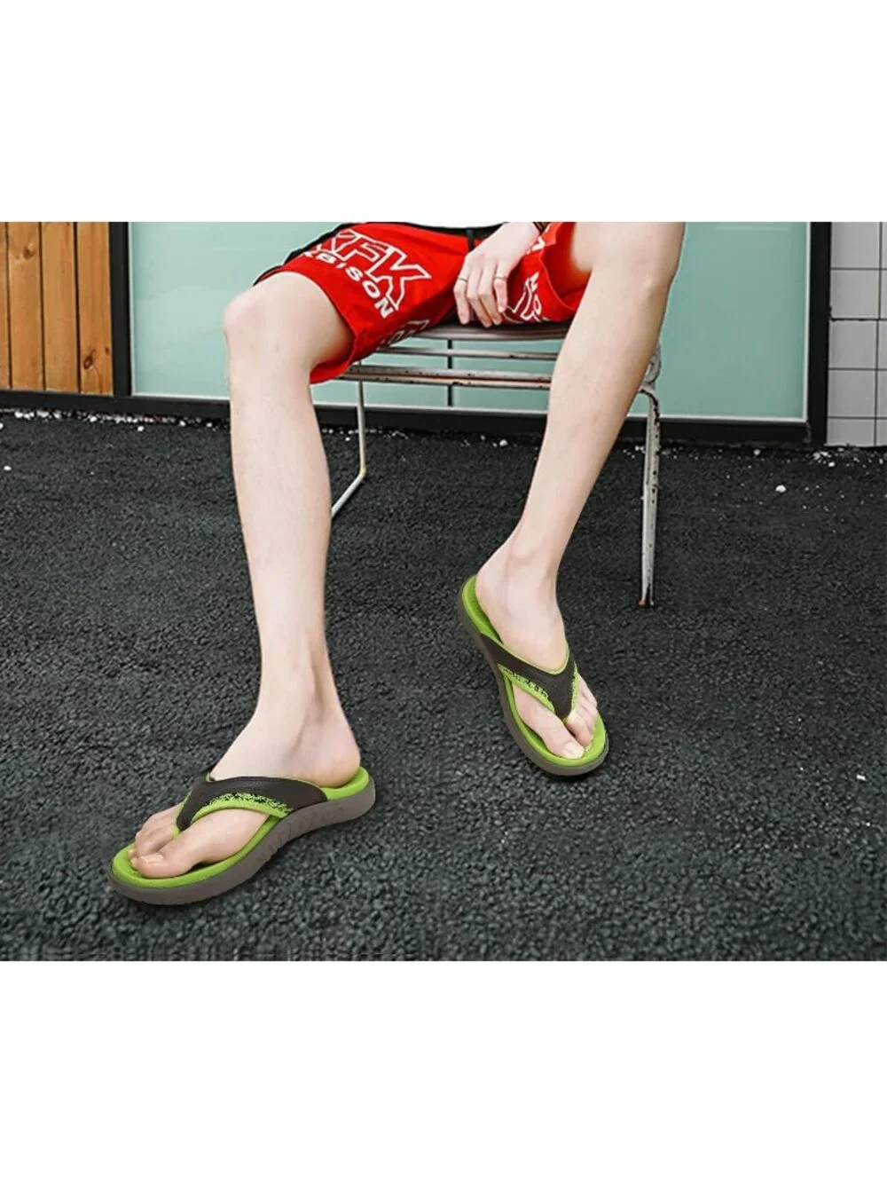 Mens Turquoise Arch Support Sport Flip Flops Comfort Orthotic Thong Sandal Shoes
